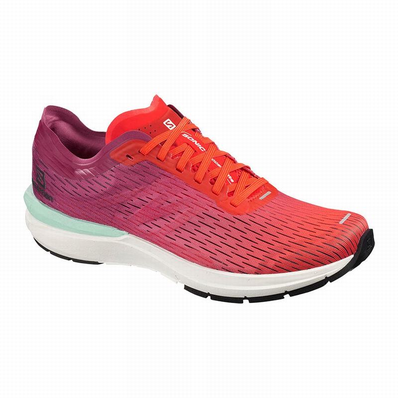 Salomon Singapore Mens Running Shoes - SONIC 3 ACCELERATE Pink/White | 36148-QASN